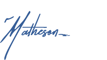 Matheson Law firm, P.A. logo in blue and white