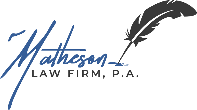 Matheson Law firm, P.A. logo in blue and gray